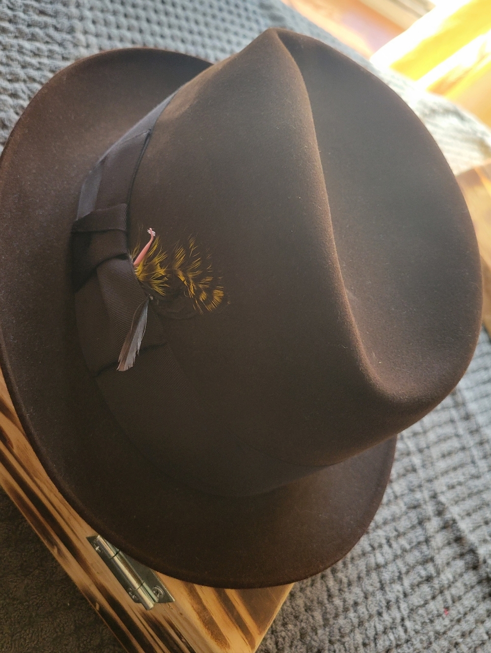 1950s 1960s Resistol Fedora Hat 5 X Beaver Mens Sz 7 1/8  Vintage - Picture 3 of 9